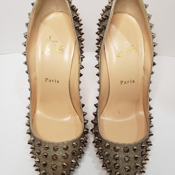 🎉HP🎉4.3.21🎉Silver glitter studded 120 pumps - Picture 5 of 13